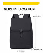 Lysoric Premium Black Backpack for Men & Women | Stylish Matte Finish Flap Top Bag with Modern Buckle Lock Design | Elegant Minimalist Casual Backpack for Office, College, Travel & Daily Use