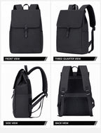 Lysoric Premium Black Backpack for Men & Women | Stylish Matte Finish Flap Top Bag with Modern Buckle Lock Design | Elegant Minimalist Casual Backpack for Office, College, Travel & Daily Use