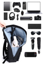 Lysoric Premium Black Roll Top Backpack for Men & Women | Stylish Flap Closure with Adjustable Strap Design | Multi-Zipper Pocket Casual Backpack | Modern Urban Bag for Office, College, Travel & Daily Use