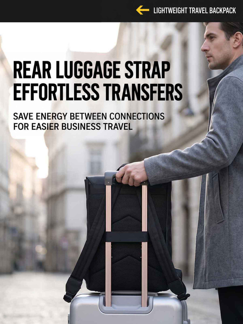 Lysoric Premium Black Backpack for Men & Women | Luxury Matte Finish | Elegant Flap Top with Dual Buckle Design | Stylish Minimalist Casual Backpack for Office, College & Everyday Use