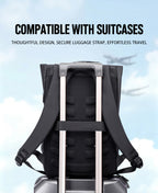 Lysoric Premium Black Roll Top Backpack for Men & Women | Stylish Flap Closure with Adjustable Strap Design | Multi-Zipper Pocket Casual Backpack | Modern Urban Bag for Office, College, Travel & Daily Use