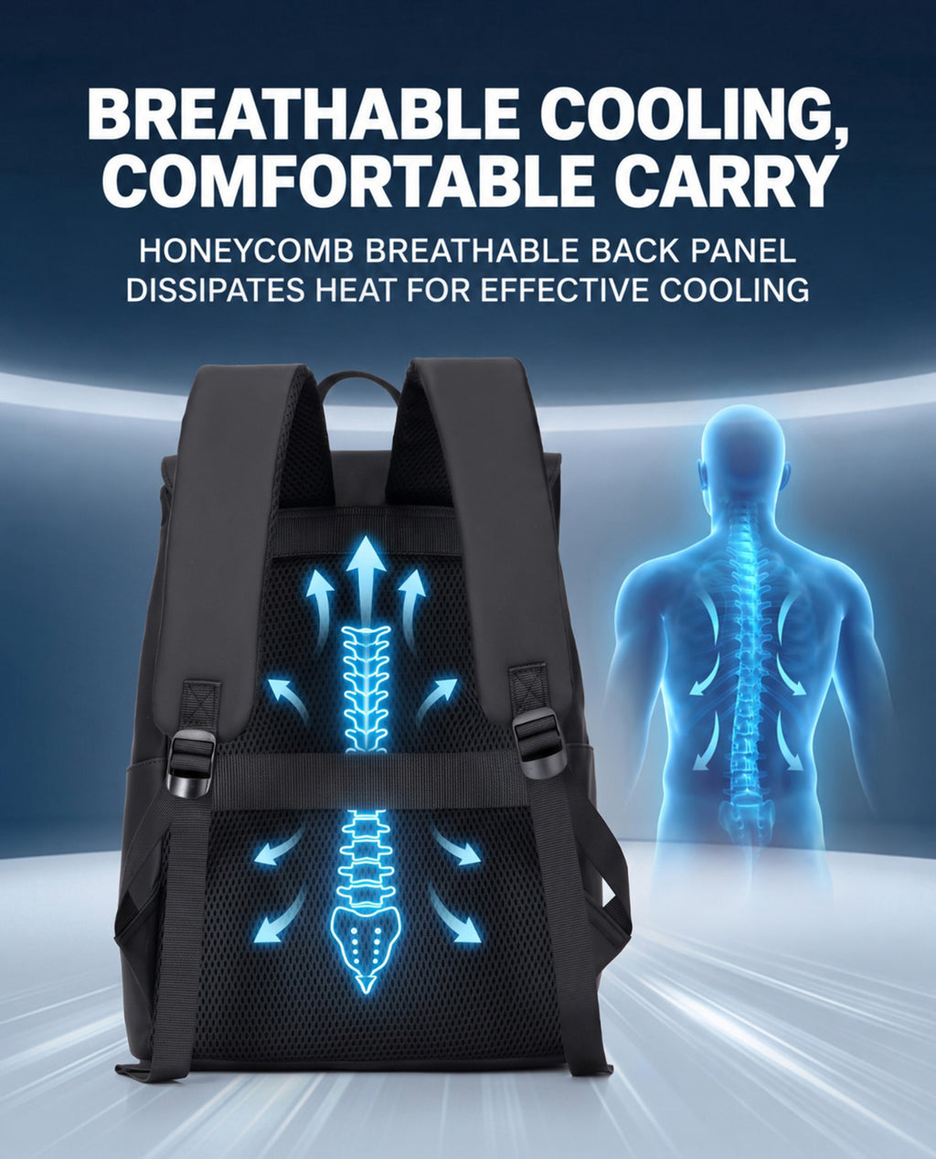 Lysoric Premium Black Backpack for Men & Women | Stylish Matte Finish Flap Top Bag with Modern Buckle Lock Design | Elegant Minimalist Casual Backpack for Office, College, Travel & Daily Use