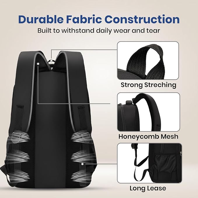 Laptop Backpack for Men & Women, Water-Resistant Travel Bag