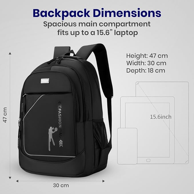 15-Inch Laptop Backpack for Men & Women, Lightweight Casual Daypack