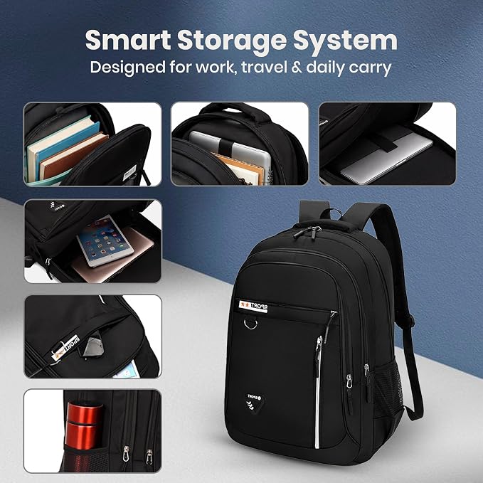 Laptop Backpack for Men & Women, Water-Resistant Travel Bag