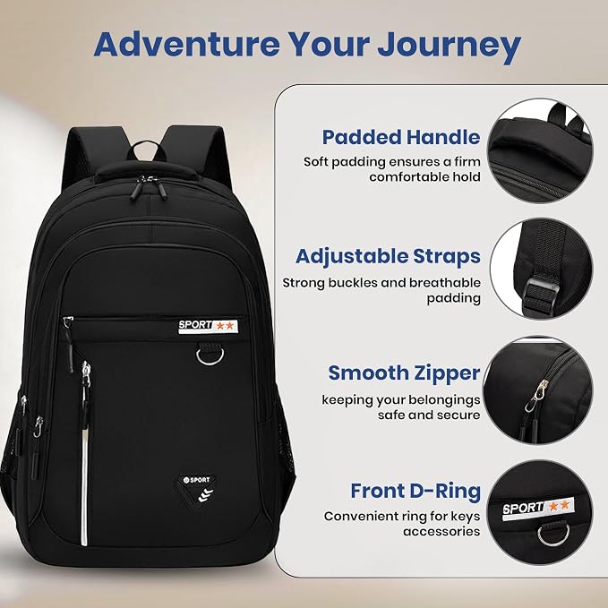 Laptop Backpack for Men & Women, Water-Resistant Travel Bag