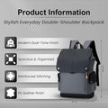 15.6-Inch Laptop Backpack with USB Charging Port, Office & Travel Bag