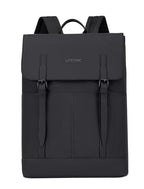 Lysoric Premium Black Backpack for Men & Women | Luxury Matte Finish | Elegant Flap Top with Dual Buckle Design | Stylish Minimalist Casual Backpack for Office, College & Everyday Use