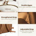 Brown zipper view