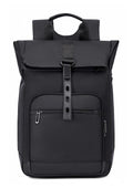 Lysoric Premium Black Roll Top Backpack for Men & Women | Stylish Flap Closure with Adjustable Strap Design | Multi-Zipper Pocket Casual Backpack | Modern Urban Bag for Office, College, Travel & Daily Use